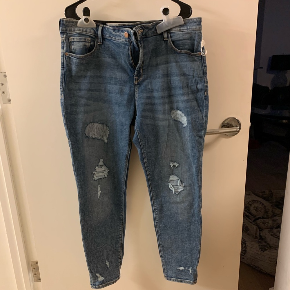 Rockstar, super skinny, high rise distressed jeans